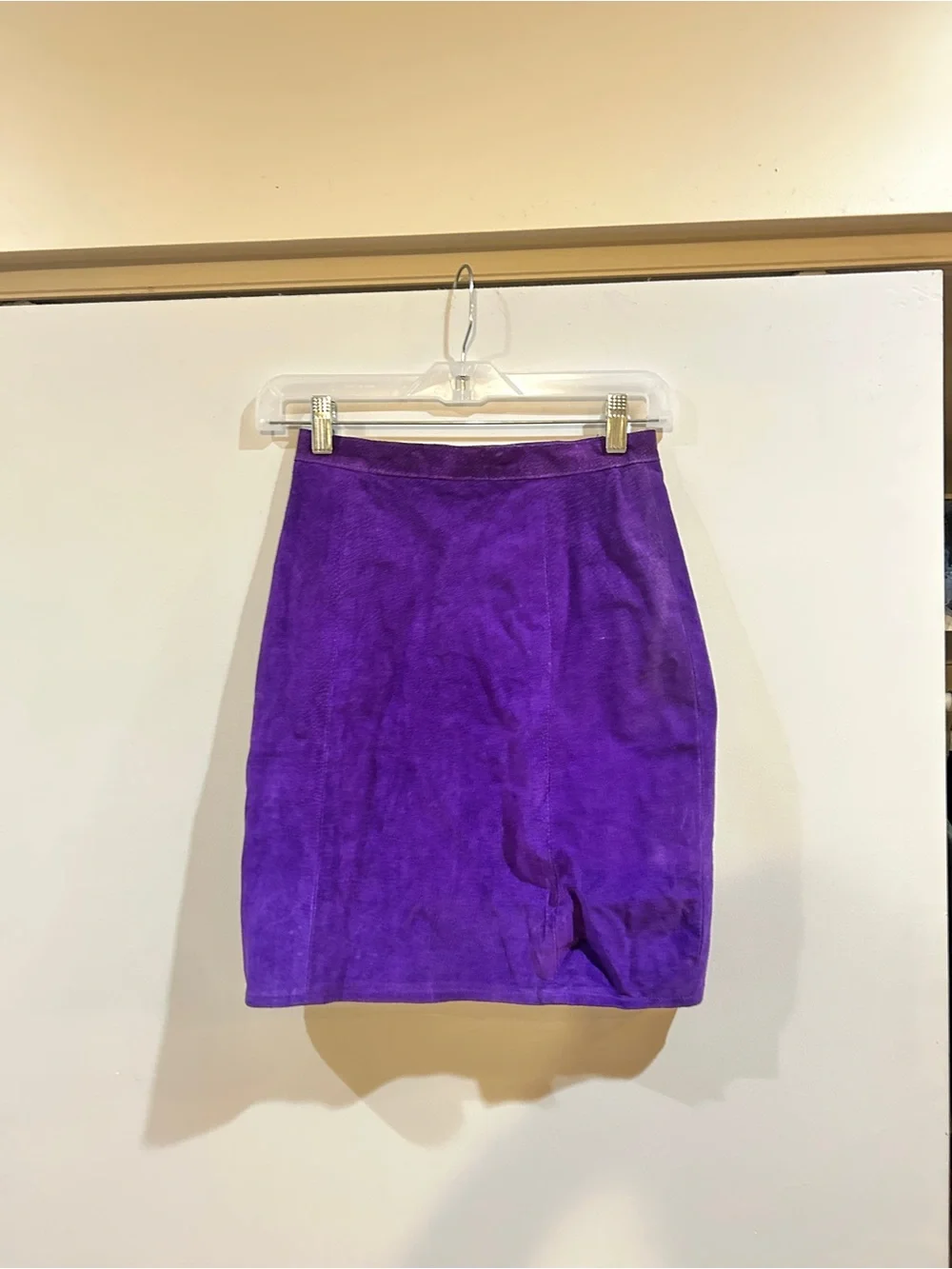 Phoenix Deep Purple Leather Pencil Skirt 24” Waist